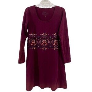 Sahalie Dress Women’s Size M cranberry red fit & flare knee length cotton blend